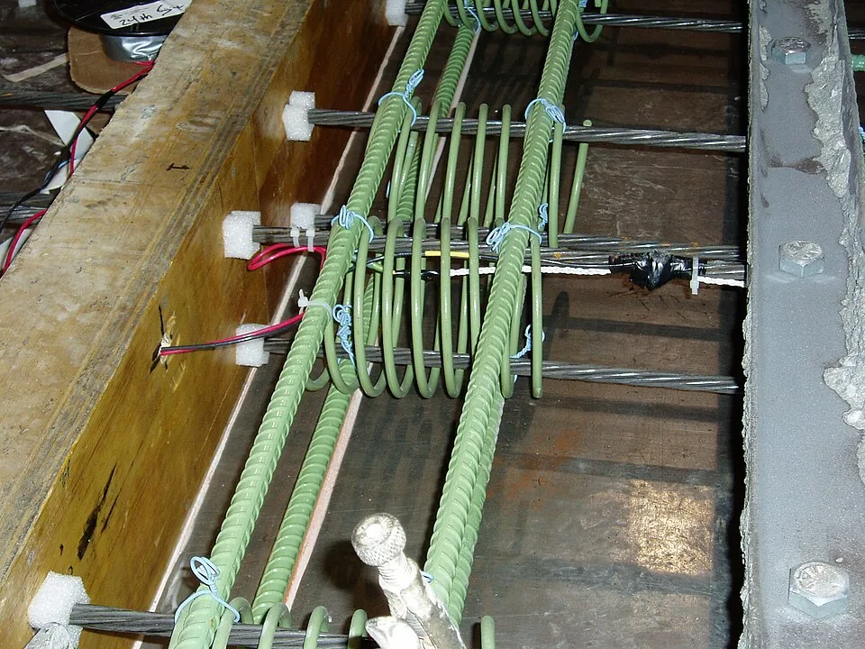Structural health monitoring sensors in a bridge deck